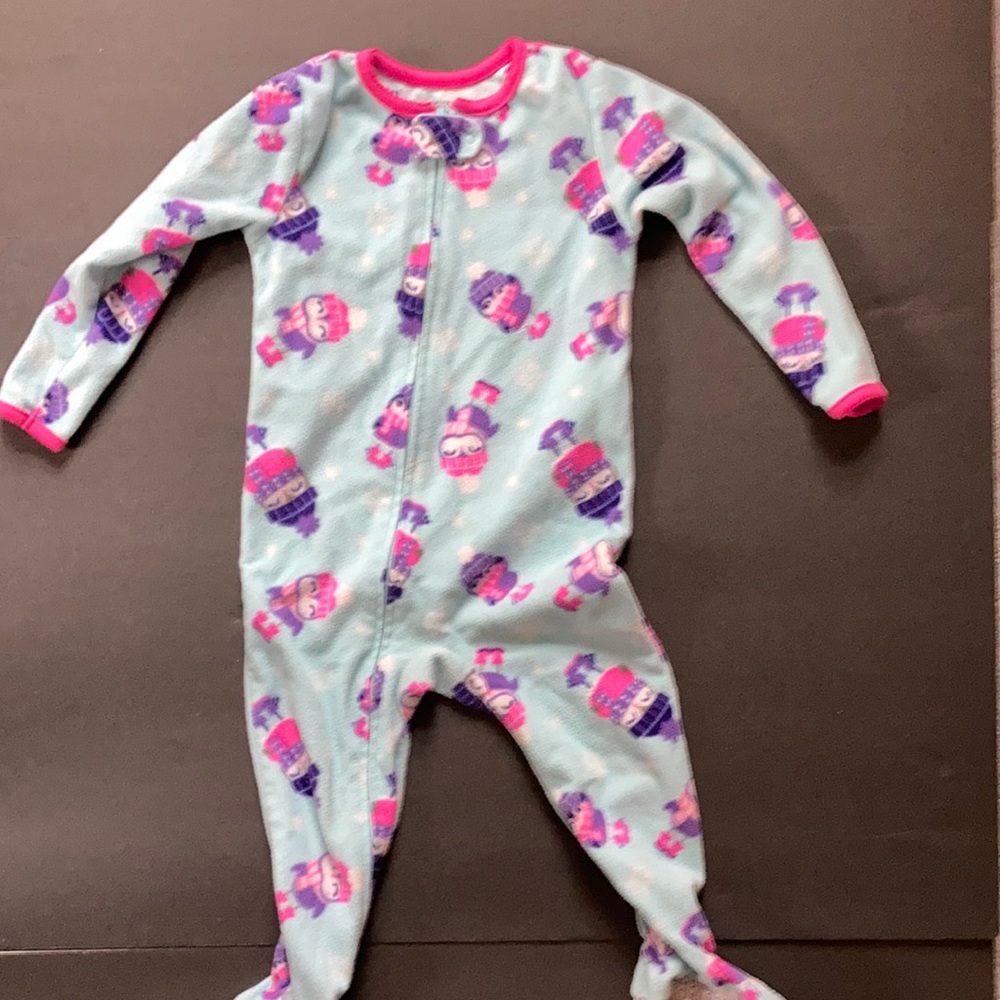 Carter's Just One You Blue One Piece Foostie Pajamas Zipper Closing Size 2T